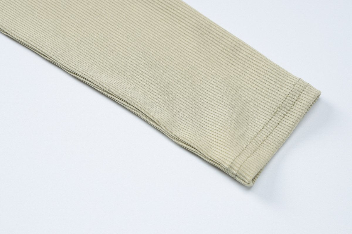 Turnover collar long sleeve button top