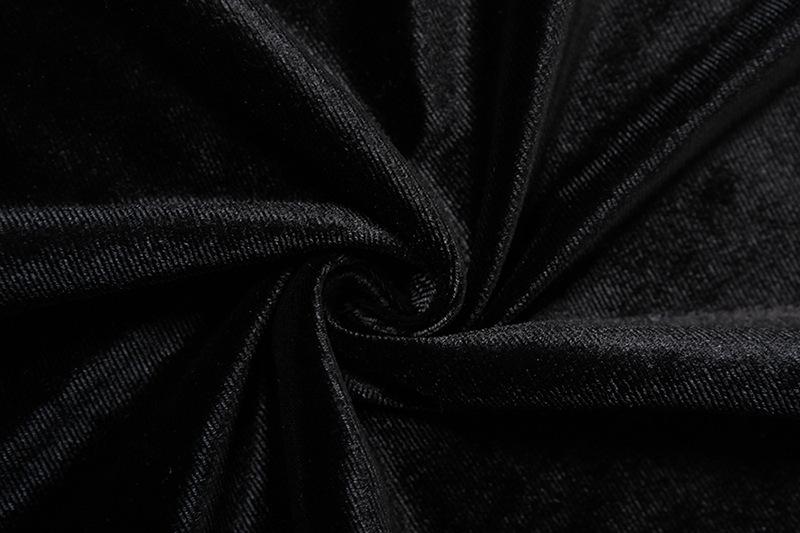 Long sleeve v neck lace velvet patchwork maxi dress