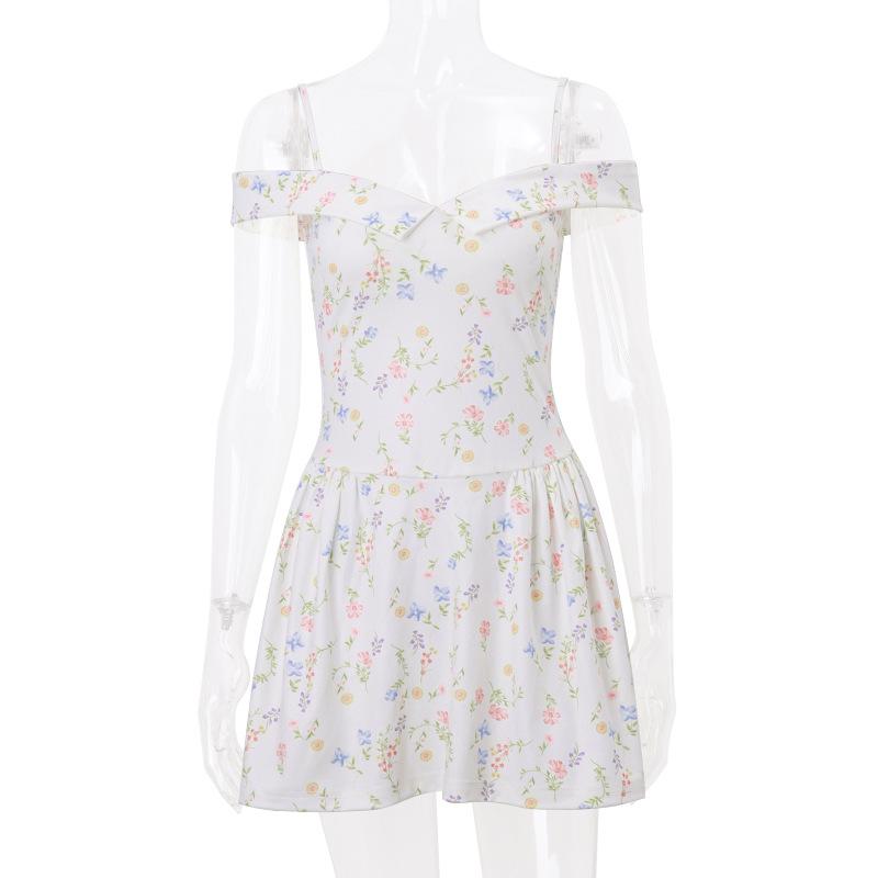 Turnover collar off shoulder zip-up cami mini dress