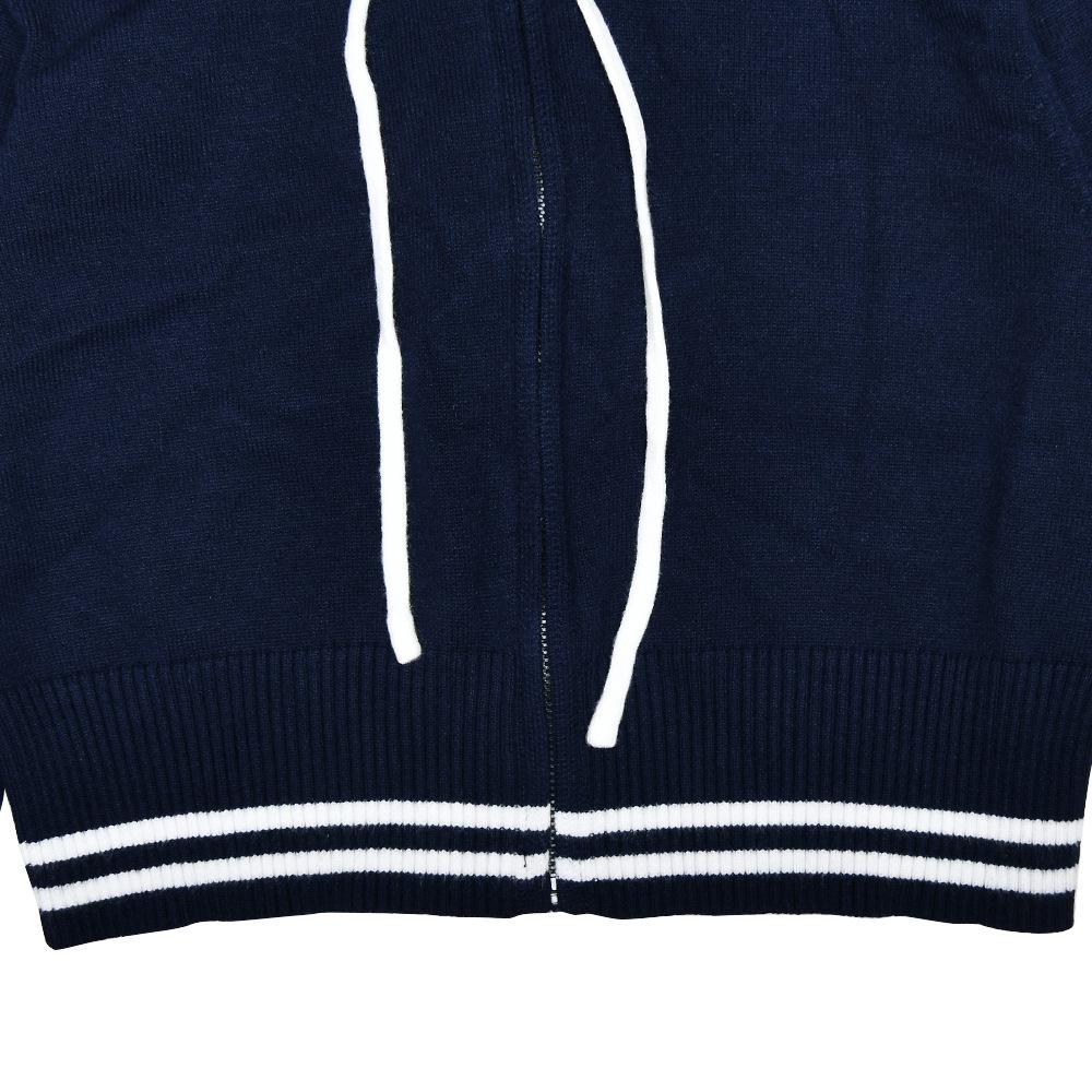 Long sleeve hoodie knitted zip-up high rise pant set