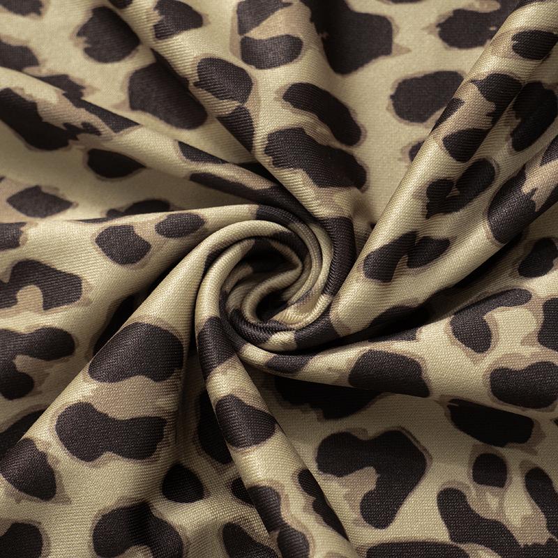 Lace hem patchwork leopard print cami mini dress