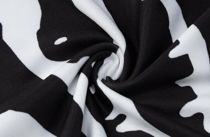 Contrast print cross front backless low cut maxi dress  | black rave dress  | black rave dress