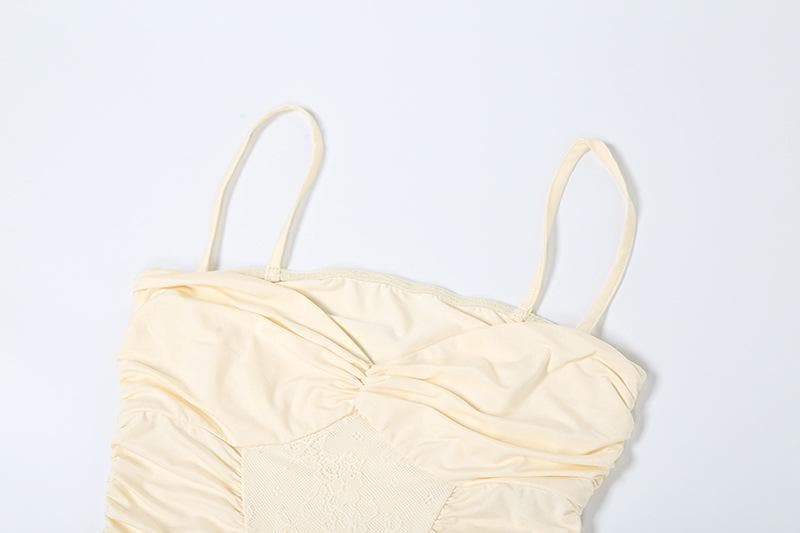 Ruched backless sweetheart neck cami maxi dress