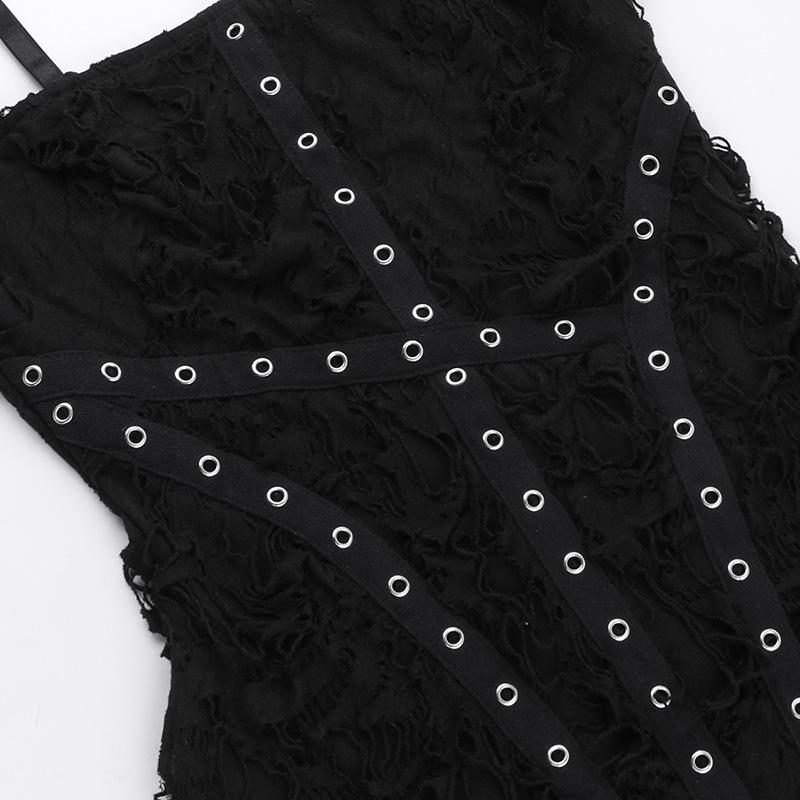 Square neck ruffle textured cami mini dress