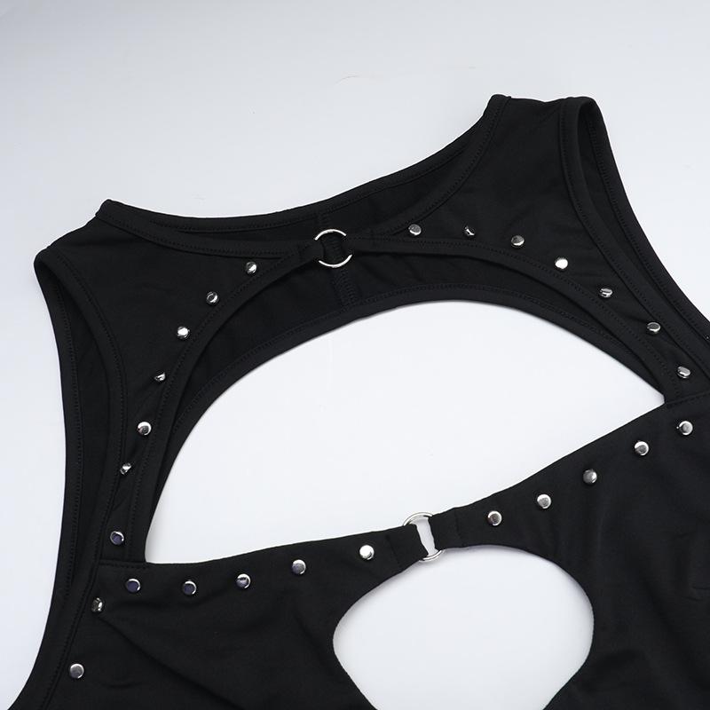 Sleeveless hollow out o ring jumpsuit