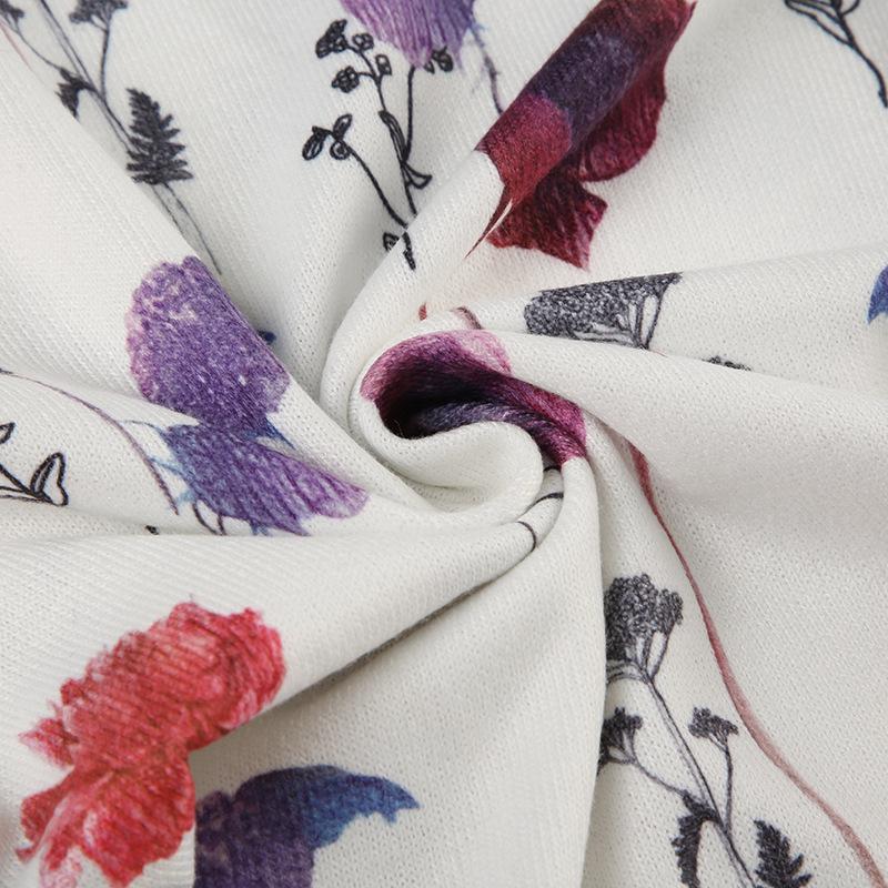 Short sleeve crewneck flower print top