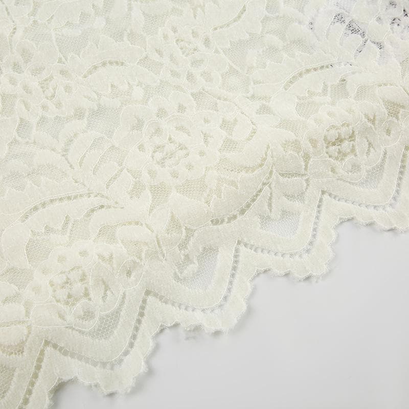 Cap sleeve square neck bowknot lace ruffle top