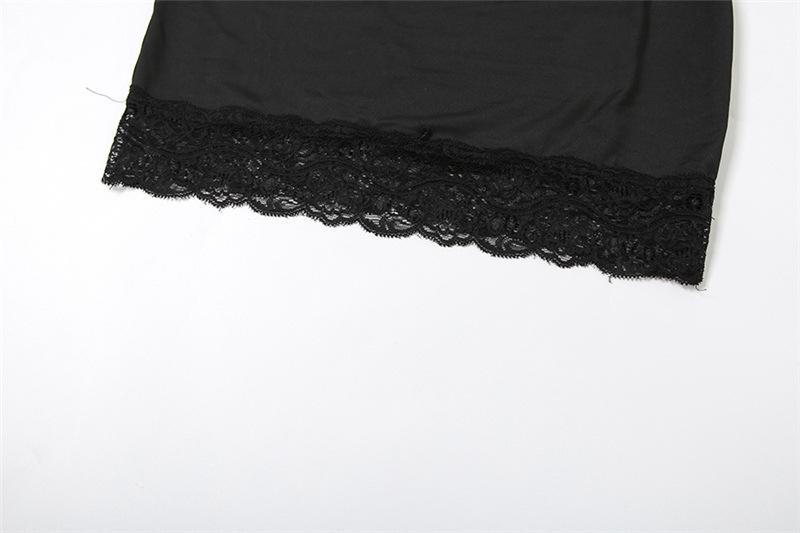 Long sleeve off shoulder lace hem hollow out mini dress
