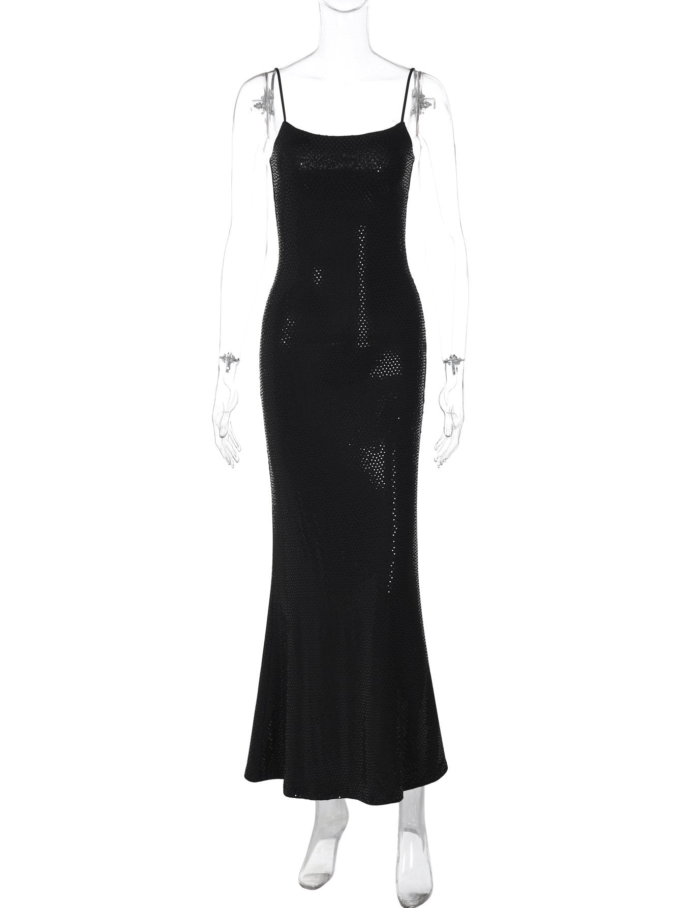 U neck polka dot cami maxi dress