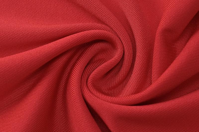Long sleeve solid feather ruffle high neck backless midi dress  | red tango dress