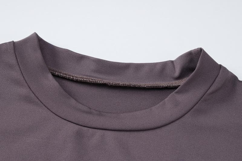 Short sleeve solid crewneck crop top