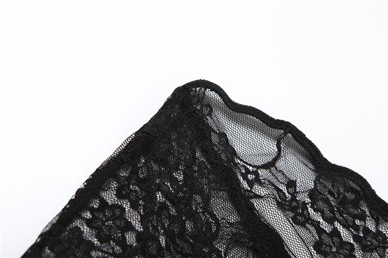 Lace see through solid tube jumpsuit