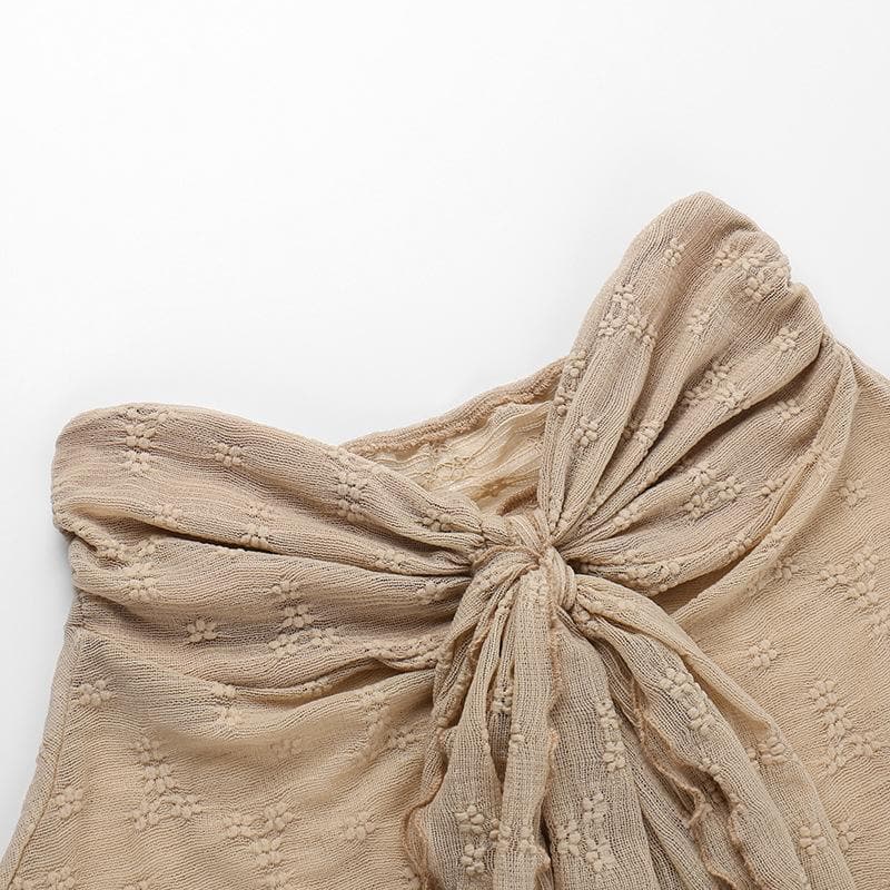 Sweetheart neck ruched ruffle tube top