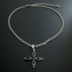 Heart cross beaded 2 pcs necklace