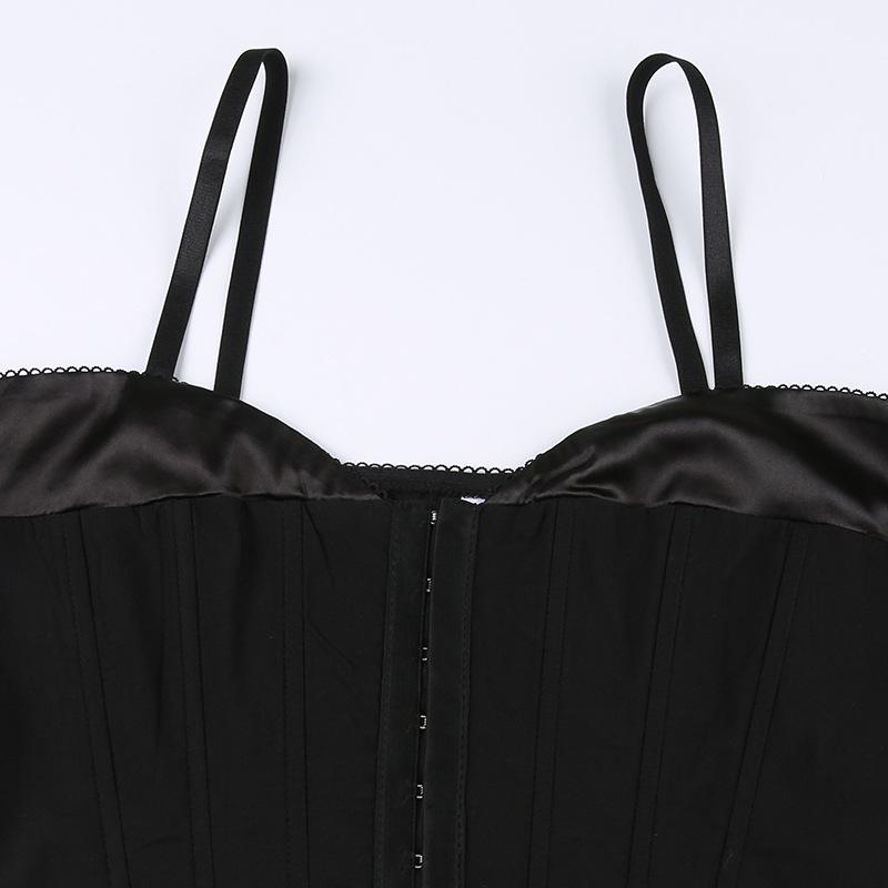 Sweetheart neck corset button cami top