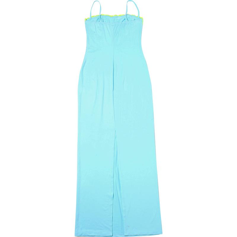 Lace hem backless cami maxi dress