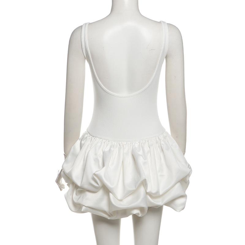Square neck backless cami mini dress