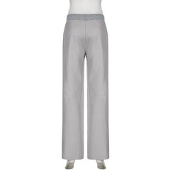 Striped self tie straight leg pant