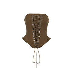 Corset backless lace up tube top