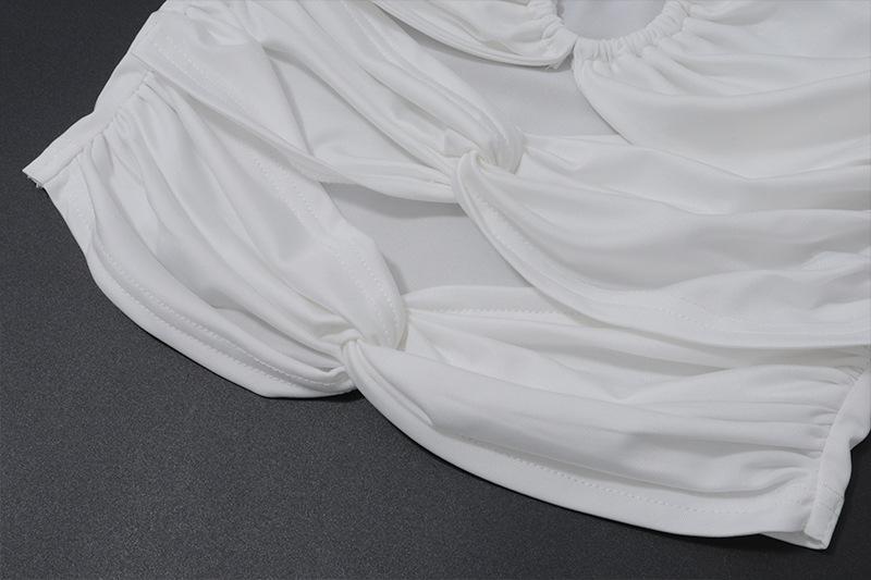Hollow out o ring ruched tube top