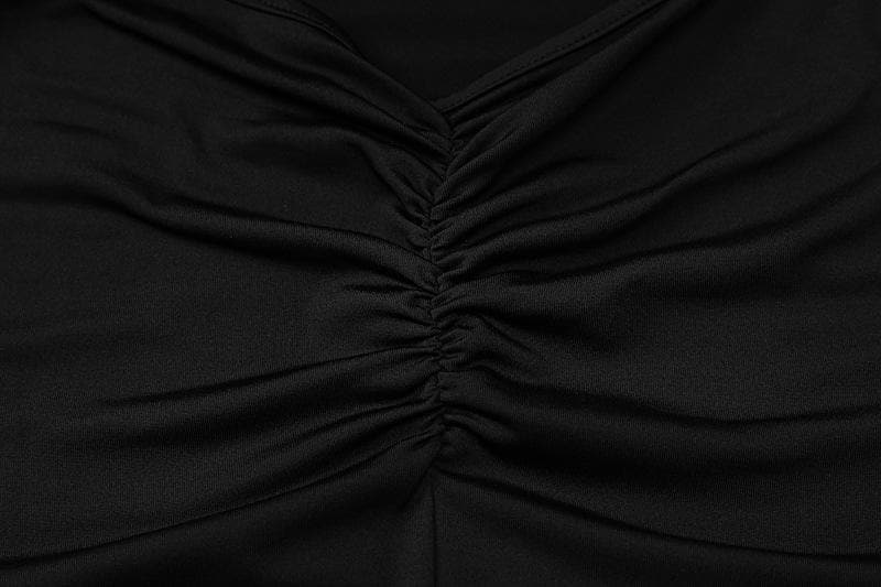 Cross back lace up square neck backless self tie slit maxi dress  | black rave dress  | black rave dress