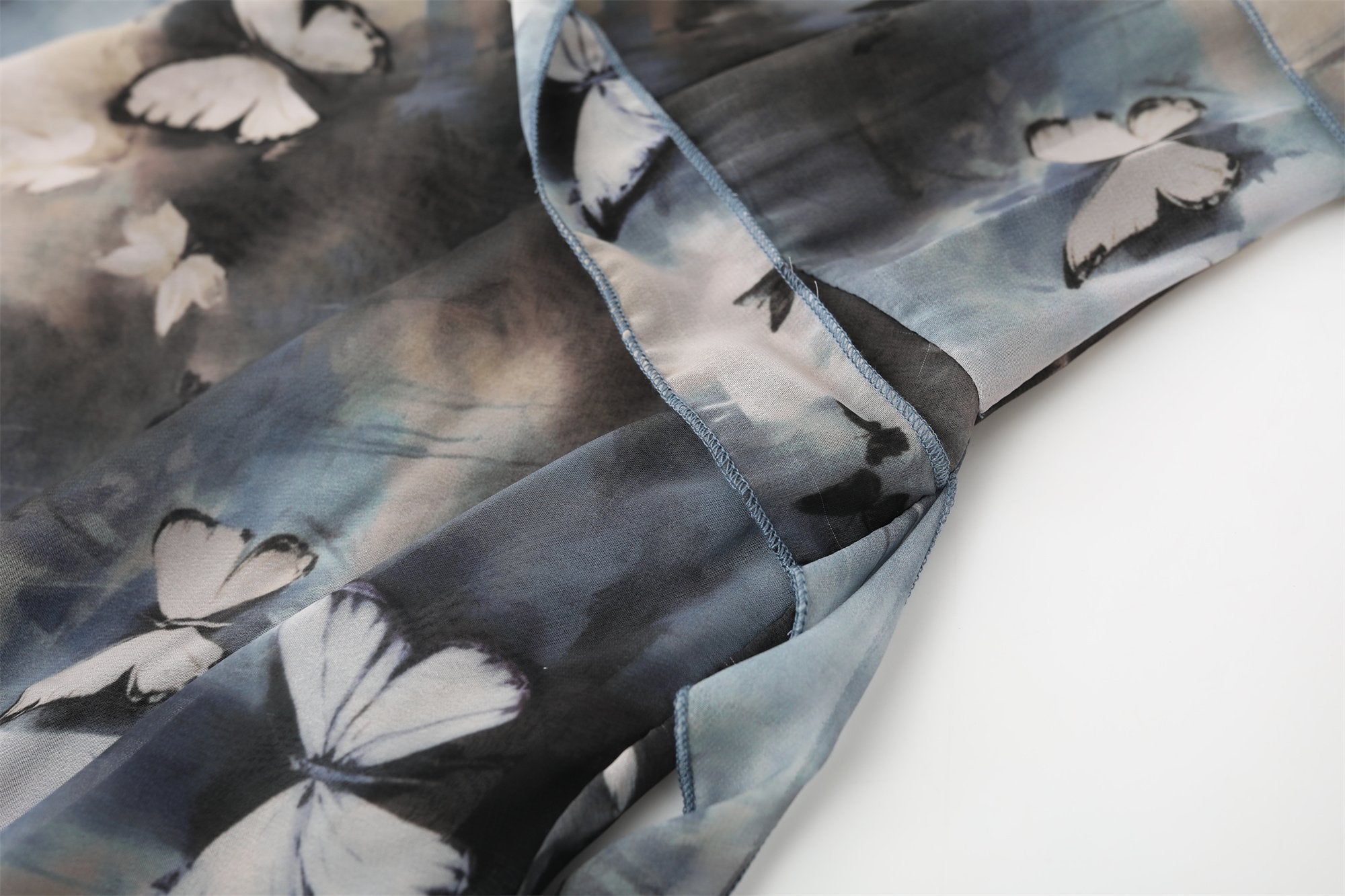 Butterfly print chiffon cami mini dress