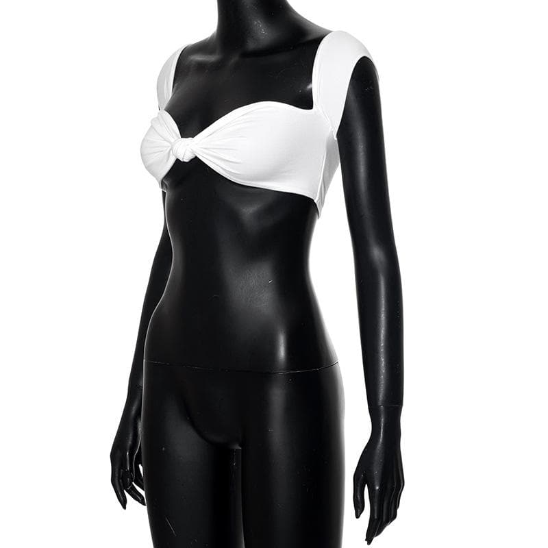 Cap sleeve ruched sweetheart neck crop top