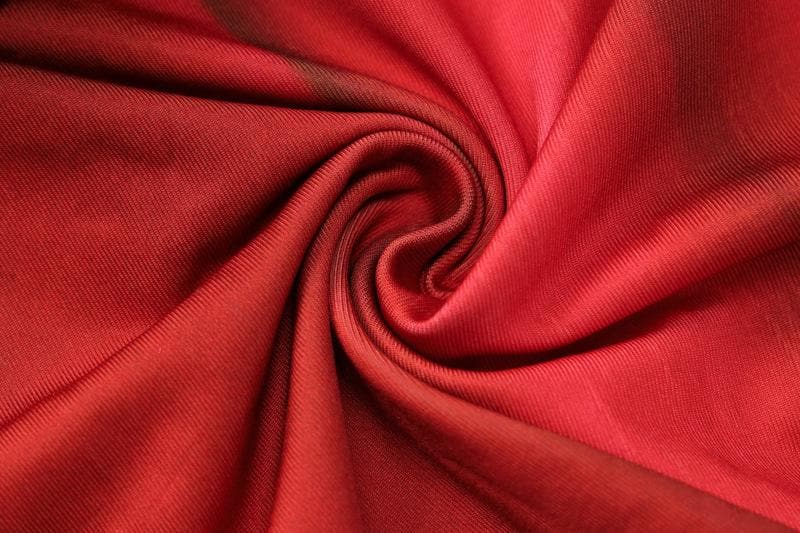 Abstract contrast long sleeve crewneck maxi dress  | red tango dress