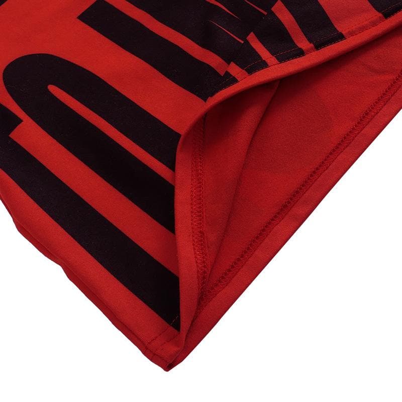 Sleeveless contrast print backless tube mini dress  | red tango dress