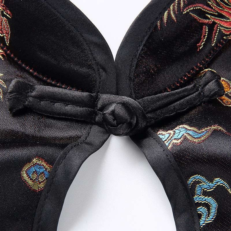 Halter backless self tie embroidery crop top