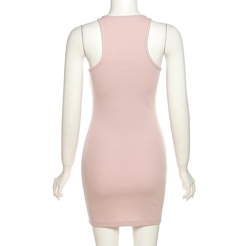 U neck solid cami mini dress