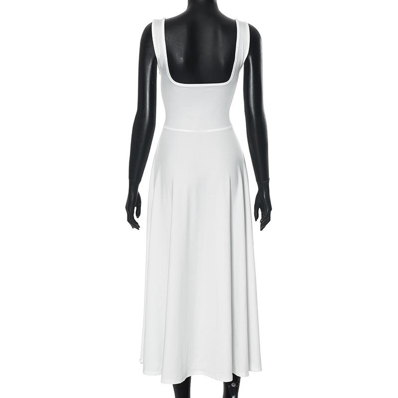Square neck solid cami maxi dress
