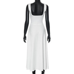 Square neck solid cami maxi dress