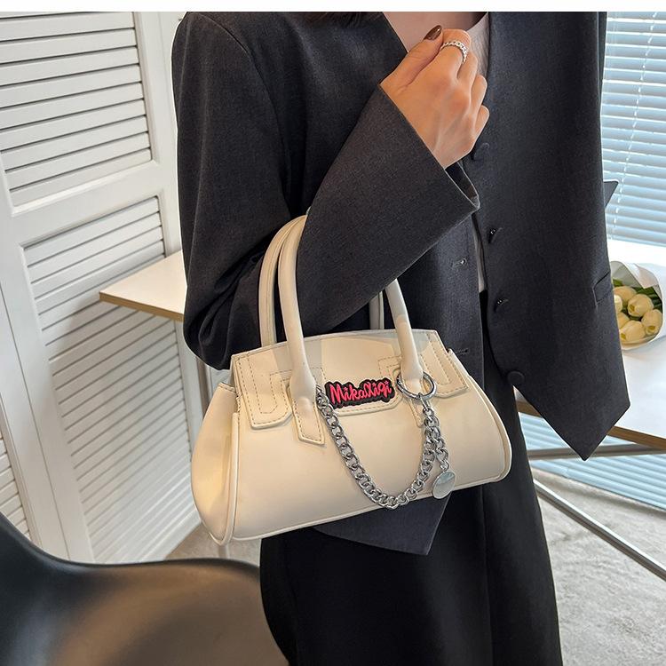 Contrast PU metal chain crossbody purses
