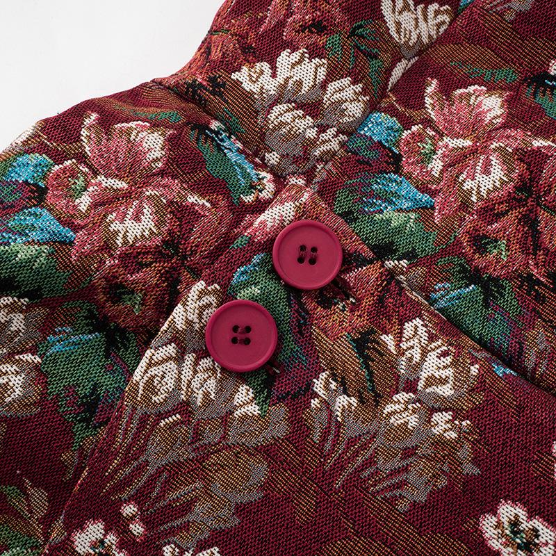 Flower print zip-up button tube mini dress