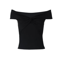 Short sleeve off shoulder ruched top