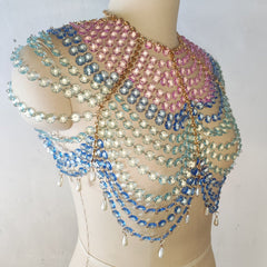 Halter beaded backless hollow out crop top