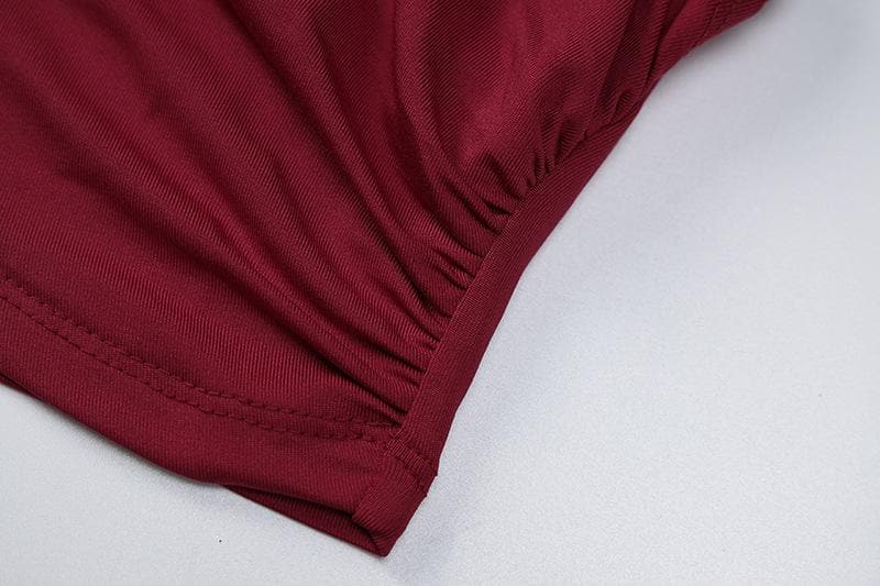 V neck cross front solid crop top