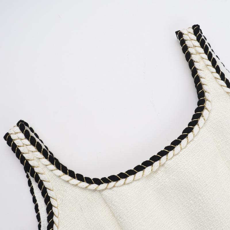 U neck zip-up backless cami mini dress