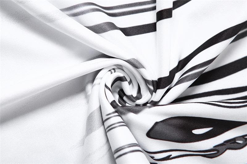 Crewneck abstract body print tank midi dress