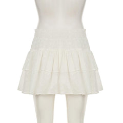 A line hollow out solid mini skirt