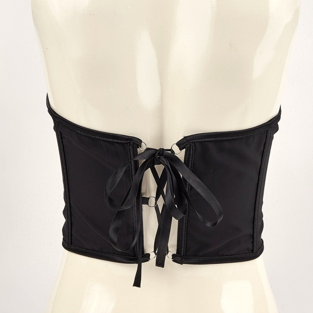 Metal chain lace up adjustable corset