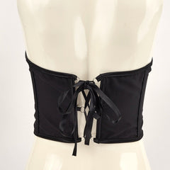 Metal chain lace up adjustable corset