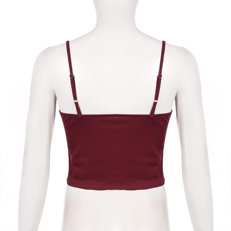 Lace patchwork bowknot backless cami top
