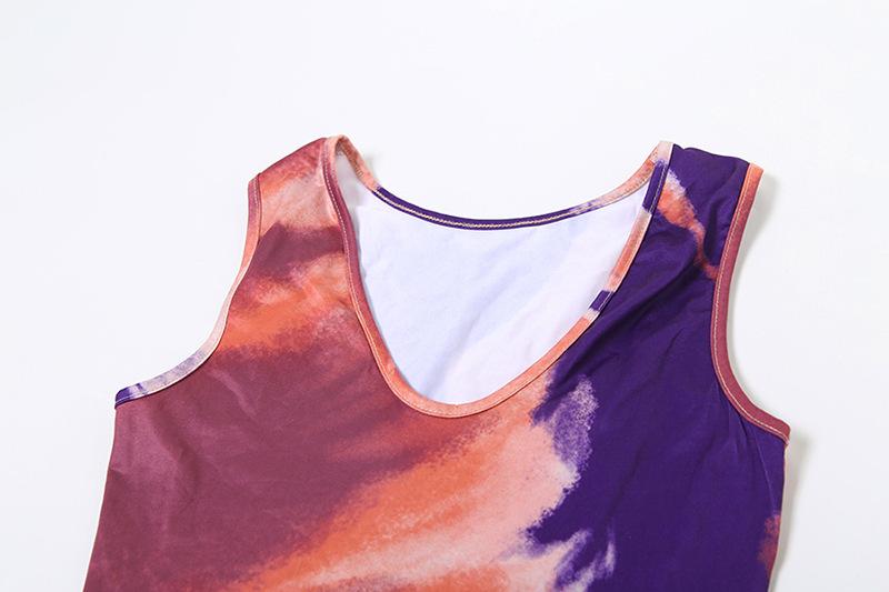Crewneck sleeveless contrast mini dress