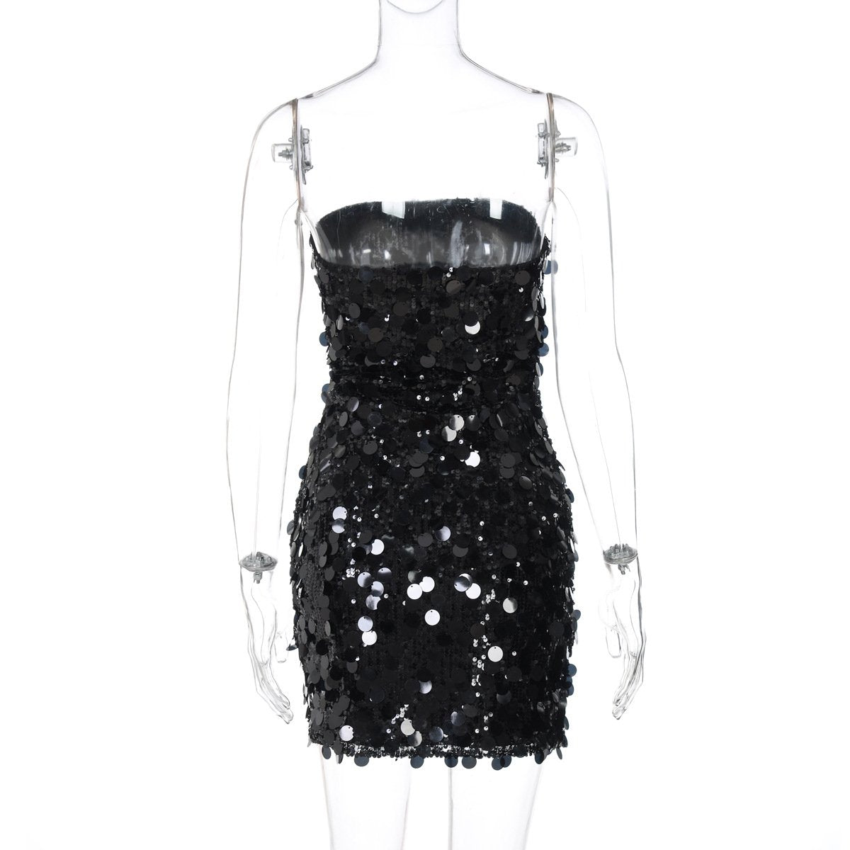 Glitter backless tube mini dress