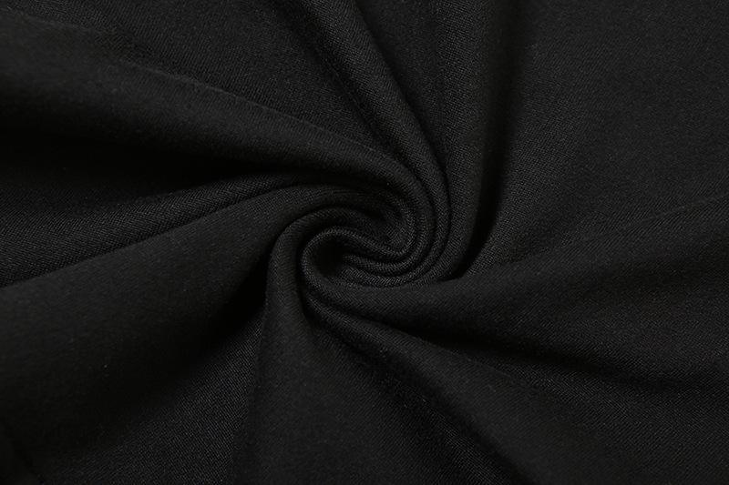 Long sleeve u neck backless self tie solid jumpsuit