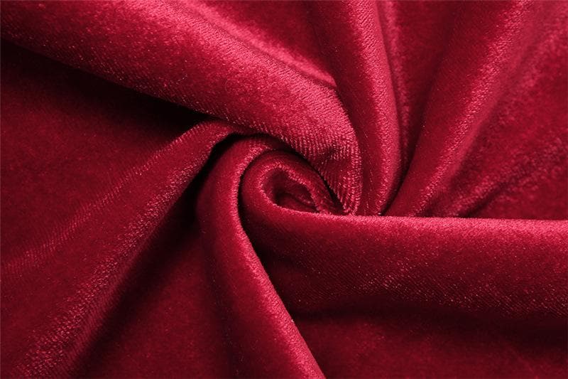 Velvet solid ruched gloves halter mini dress  | red tango dress