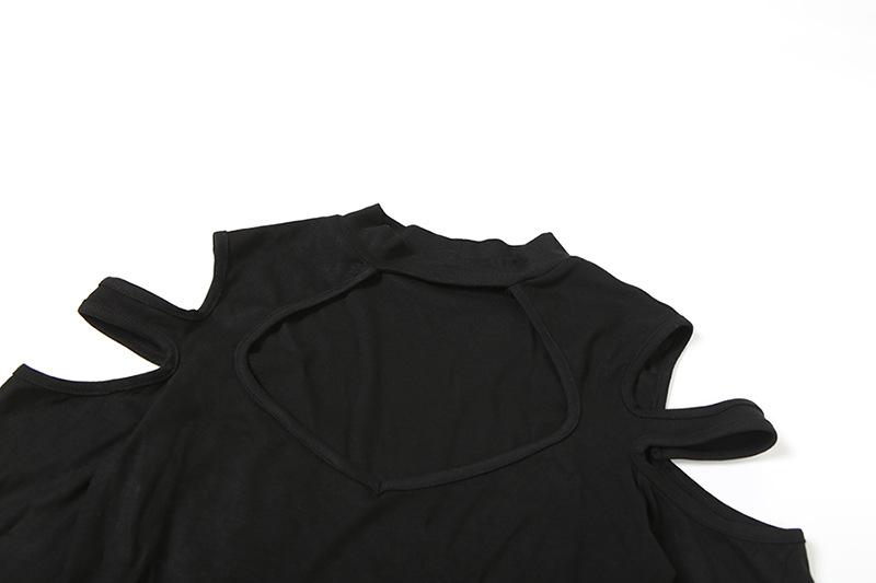 Long sleeve crewneck hollow out top
