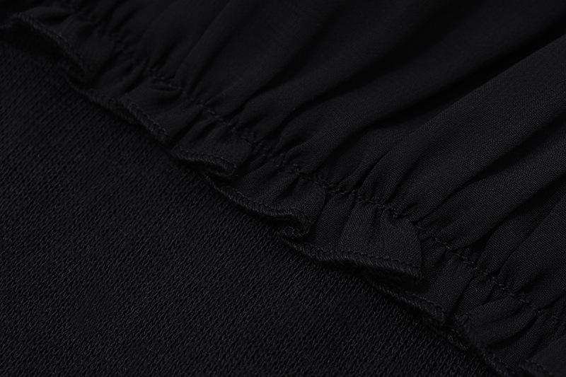 Mesh ruched ruffle knotted cami top